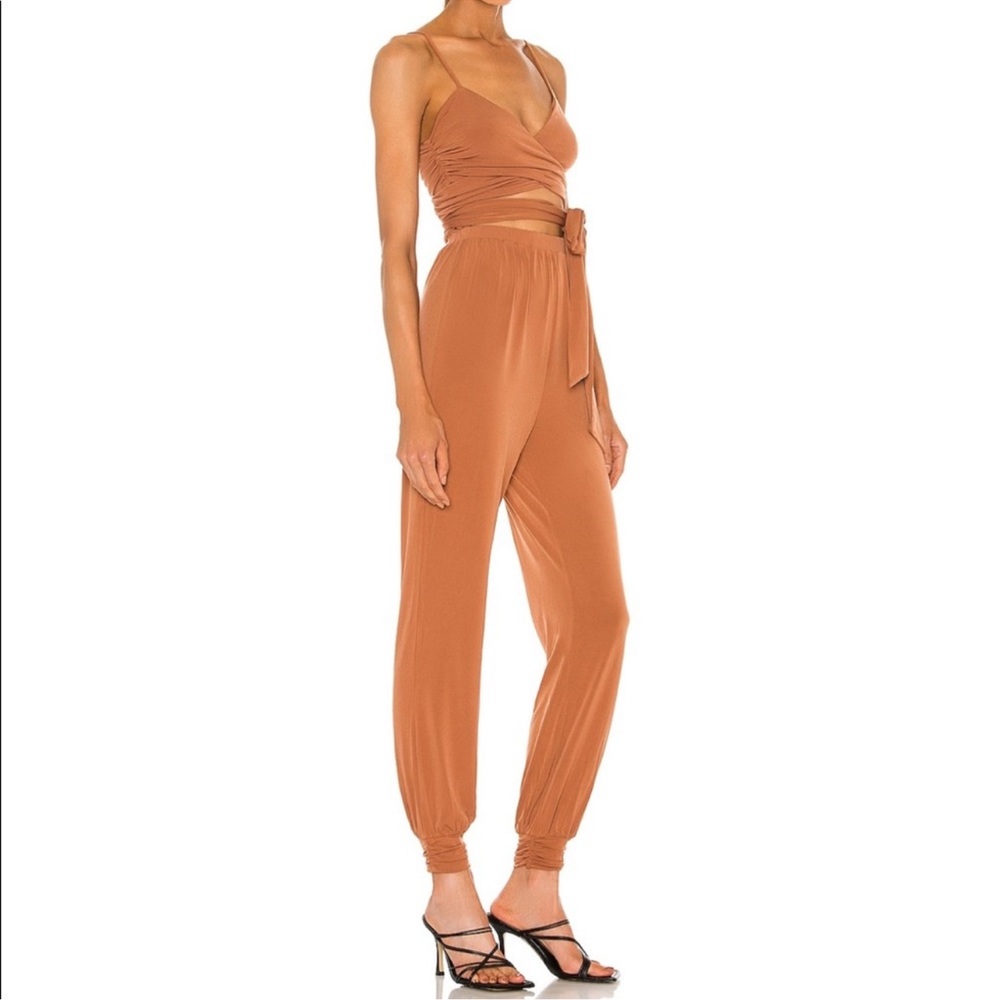 Michael Costello x Revolve Brown Wrap Jumpsuit Size Small